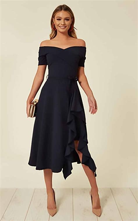 navy blue long dress for wedding|wedding guest outfit navy.